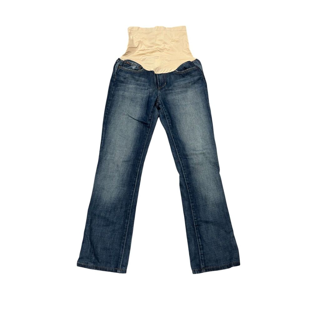Joe’s Jeans A Pea in the Pod Sz 27 Maternity Jeans Bootcut Medium Wash Distress